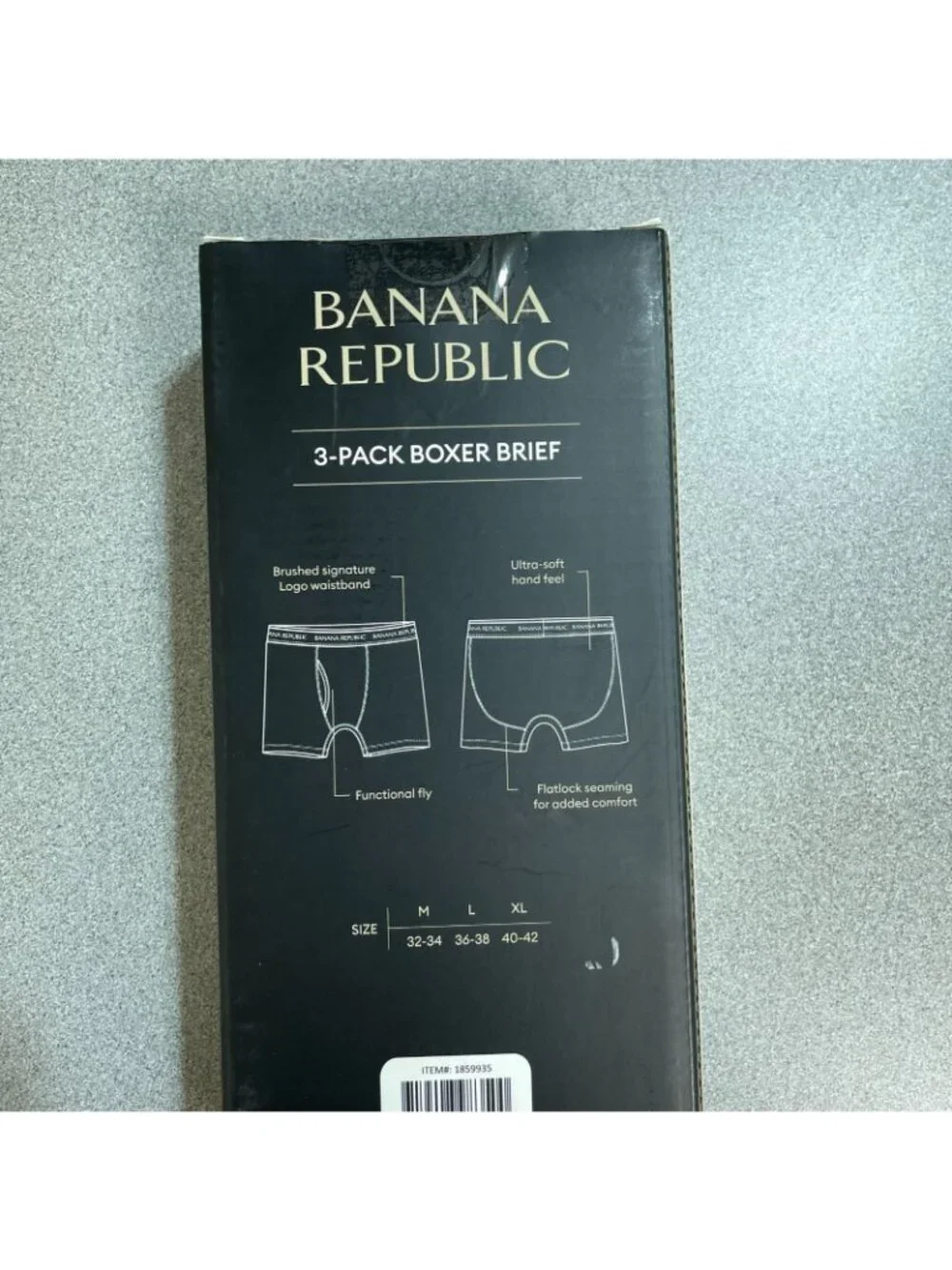 NWT Banana Republic Men's M 3-Pack Boxer Briefs Black Cotton Blend Comfort
